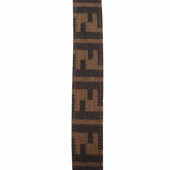 VTG FENDI Zucca FF Monogram Logo Buckle Brown Canvas Leather Belt Size 40/100 main image 12